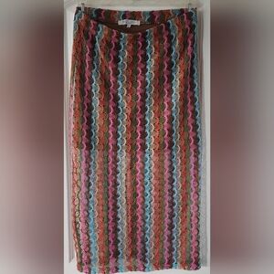 Sweet Rain Crocheted Long Maxi Lined‎ Skirt Size Large